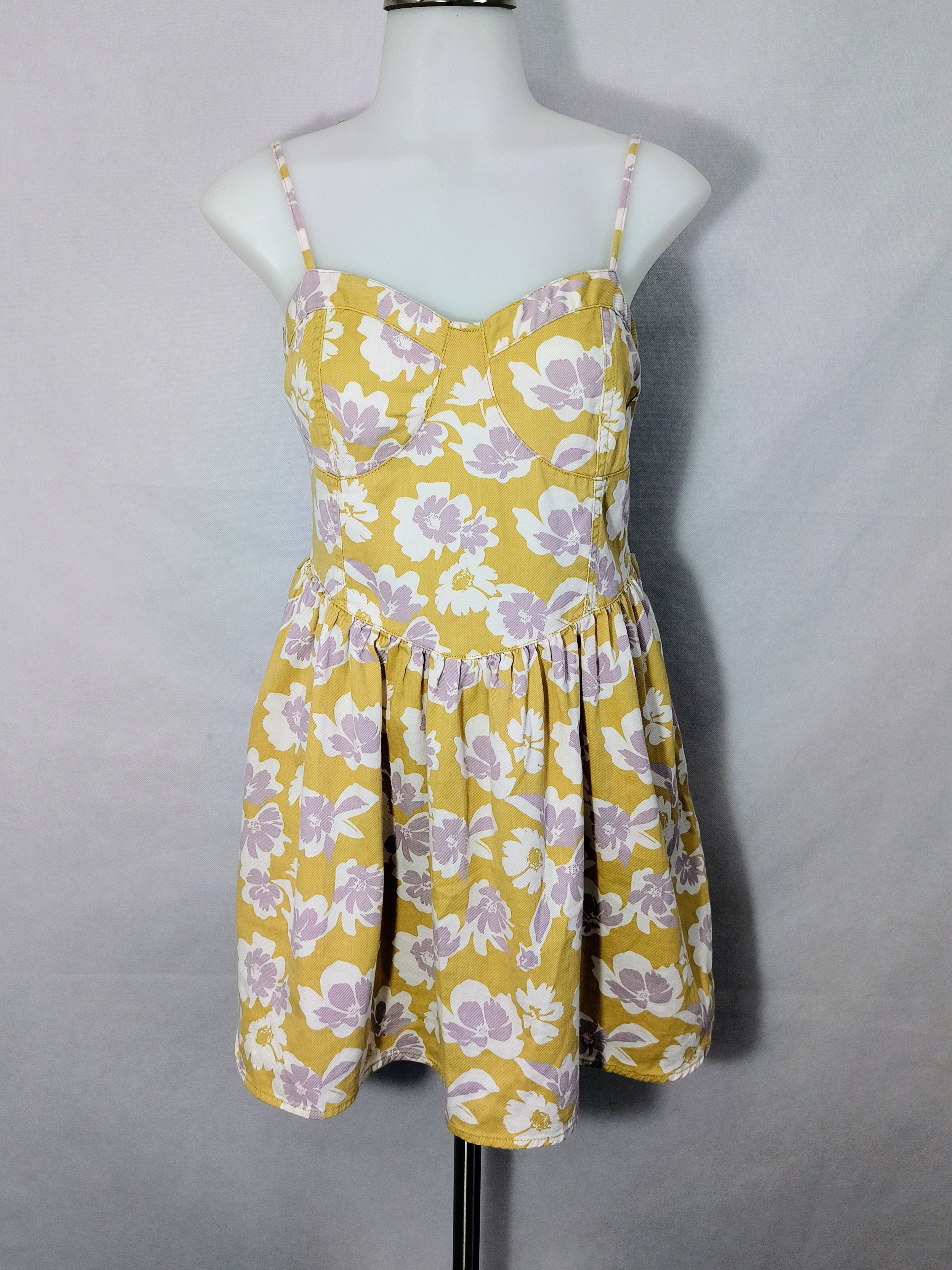 American Eagle Outfitters Yellow And Lavender Floral Sundress